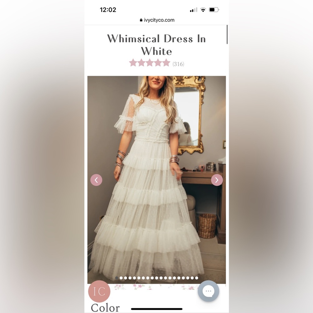 Ivy City Co Whimsical Dress In White